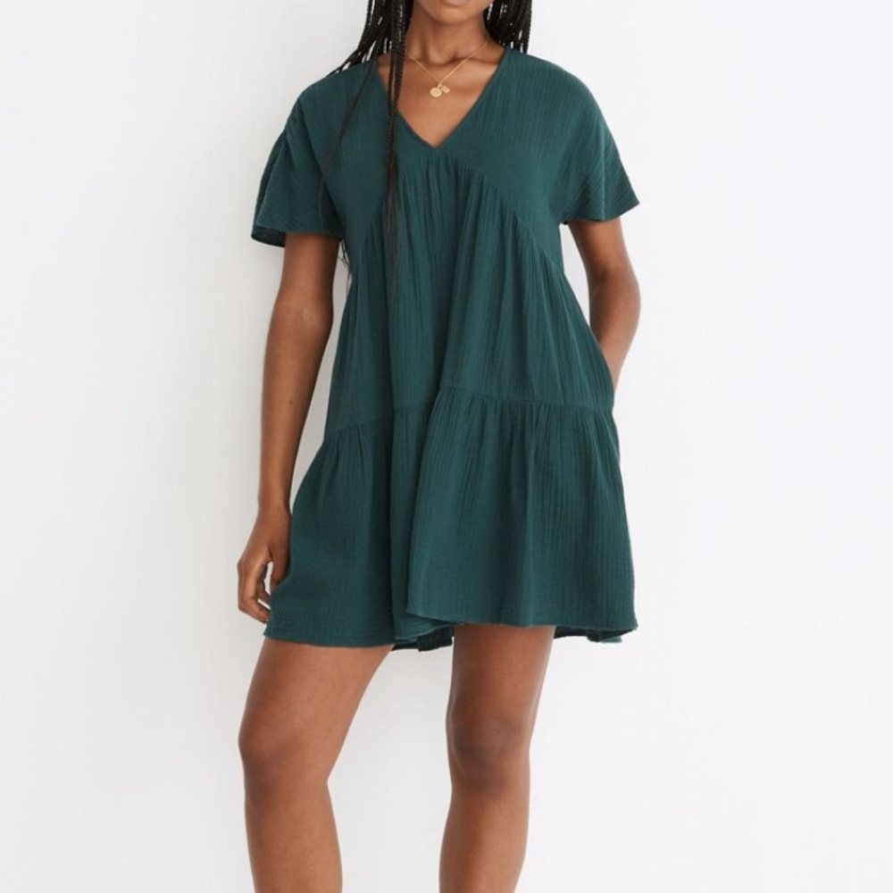 Lightspun Popover Tiered Mini Dress
